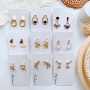 Bông tai hàn quốc dáng dài màu bạc nhiều kiểu tinh tế sang trọng - Mely 504