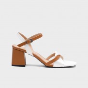 Giày Sandal DILY Phối Dây Thời Trang Gót Vuông Cao 5cm Màu Nâu_AA0190