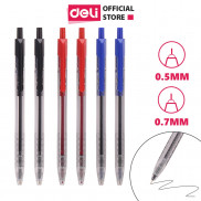 Bút bi dầu Deli - 0.5mm/0.7mm đầu bấm - mực Xanh/Đen/Đỏ - 12 cây/hộp - EQ01230/EQ01330