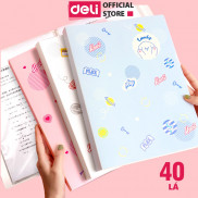 File lá học sinh A4 Deli - 30/40 lá - Xanh dương/Hồng/Trắng - 1 chiếc - 72493 / 72494