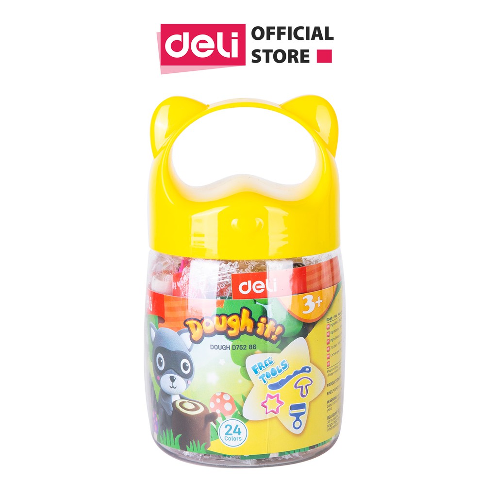 Đất nặn nhiều màu Deli - có khuôn đi kèm - Chất liệu an toàn cho trẻ nhỏ - 12/24 màu - 01 hộp nhựa - ED75246 / ED75286