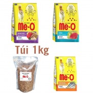 (Túi zip 1kg) Thức ăn ME-O 350gr (3 vị) Thức ăn cho mèo dạng hạt