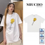 Áo phông nữ form rộng tay lỡ unisex đẹp, áo thun nữ form rộng tay lỡ unisex cotton hàn quốc AT064 Miucho in hình