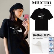 Áo thun unisex tay lỡ form rộng đẹp oversize, áo phông unisex tay lỡ form rộng hàn quốc cotton AT179 Miucho in hình