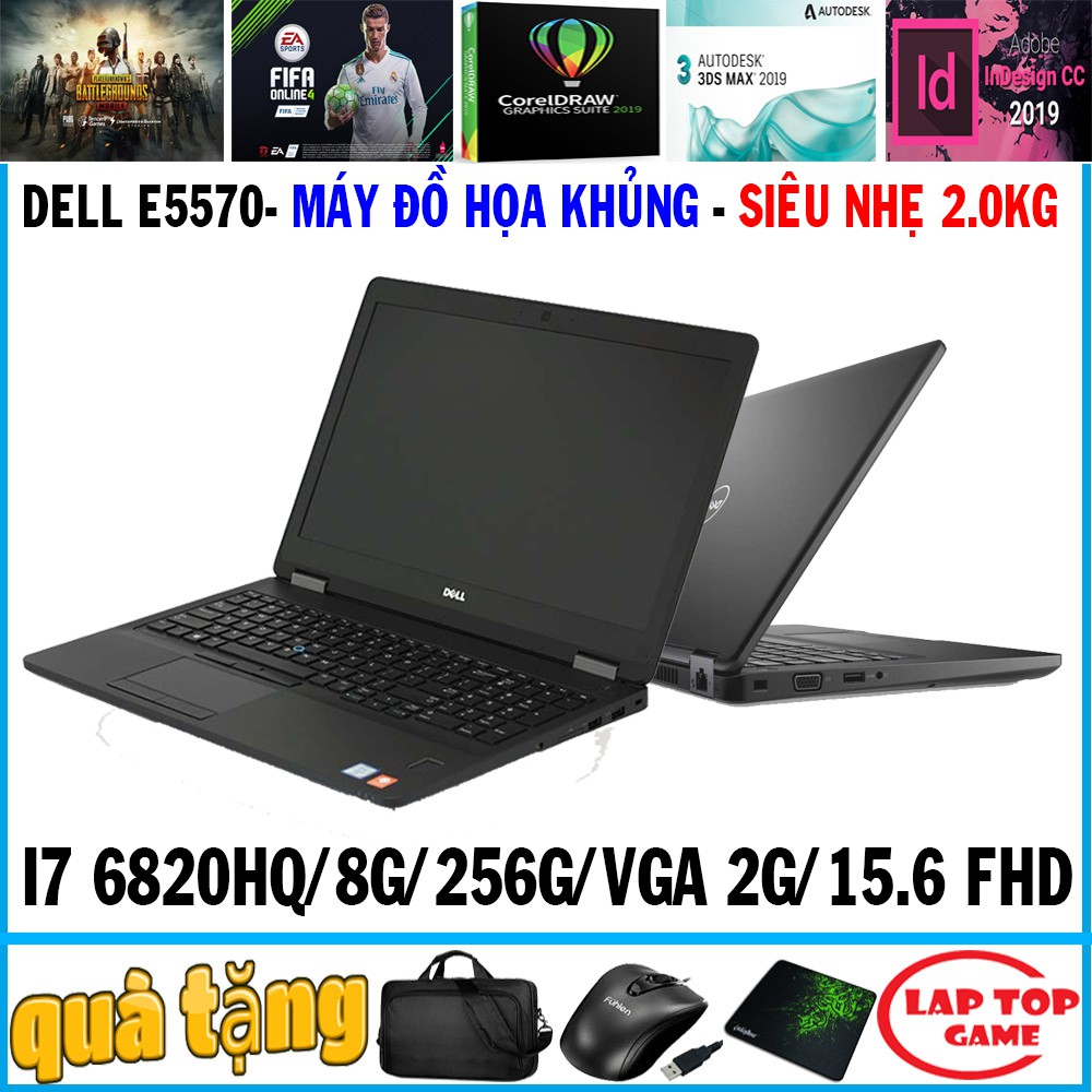Dell E5570 đồ họa siêu mỏng core i7 6820hq,vga rời 2g, laptop cũ chơi game cơ bản đồ họa