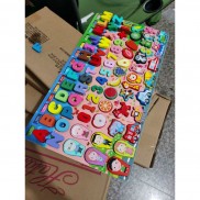 Bộ đồ chơi trí tuệ bằng gỗ 63 chi tiết câu cá, ghép số, ghép chữ,logic toán học và tiếng việt cho bé trai, bé gái