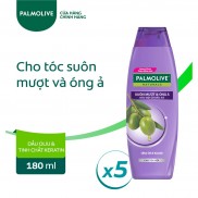 Bộ 5 Dầu gội kèm dầu xả Palmolive Suôn mượt & Óng ả cho tóc rối 180ml/chai