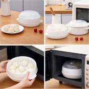 Nồi Hấp Trong Lò Vi Sóng Lồng Hấp Nhựa 1 Tầng Chịu Nhiệt Lò Vi Sóng Có Nắp Đậy Thông Minh