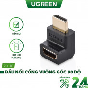 Đầu nối cổng HDMI cái sang HDMI đực vuông góc 90 độ UGREEN 20110 (màu đen) - Hàng phân phối chính hãng