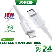 Cáp sạc nhanh MFI USB-C ra Lightning UGREEN US171 - Sạc nhanh PD 18W cho iPhone 8 đến iPhone 12