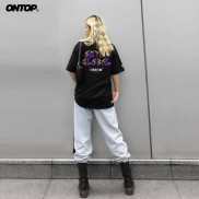 Áo thun local brand chính hãng ONTOP form rộng tay lỡ màu đen - Decon