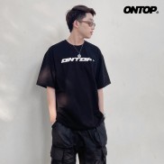 Áo thun local brand nam form rộng tay lỡ màu đen ONTOP - Sign