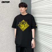 Áo thun tay lỡ form rộng nam màu đen ONTOP - Royal Horus
