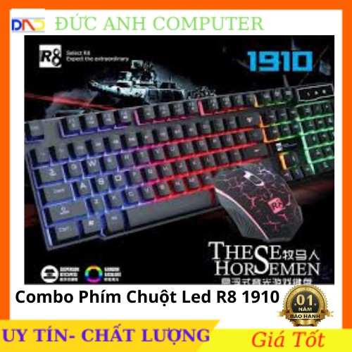 Bộ Phím + Chuột R8 1910 Chuyên Game Giả Cơ Led 7 Màu - Hàng Mới - Full Box - Bảo Hành 12 tháng