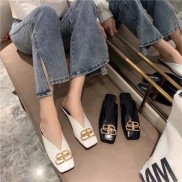 FREE SHIP Sục nữ khóa BB mũi vuông êm chân dễ phối đồ