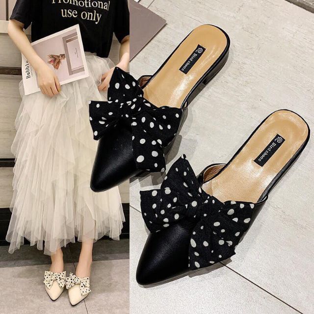 Dép sục nơ chấm bi hàng đẹp - FREE SHIP