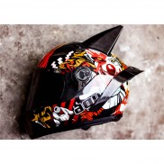 Mũ Fullface AGU tem JOKER + sừng batman và đuôi gió + tặng túi đựng nón
