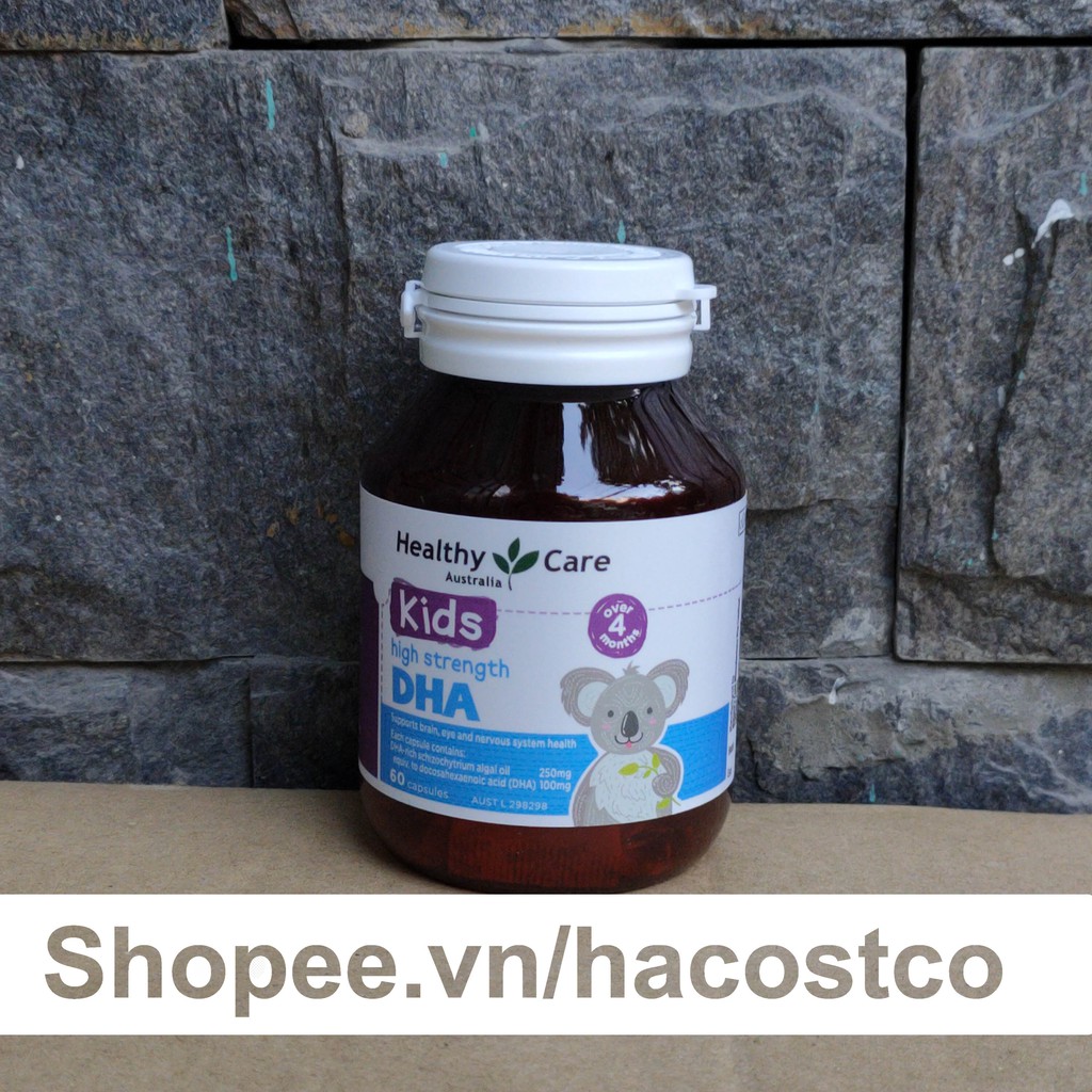 Viên uống Healthy Care Kids High Strength DHA cho bé 60 viên - bổ sung DHA cho bé