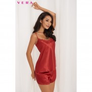  Bộ mặc nhà satin hai dây phối ren Vera - 0128