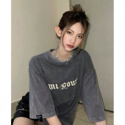 Áo thun MST Wash Xám Logo Mít ao nam nữ unisex Full tag Kun Shop
