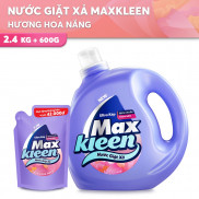 Nước Giặt Xả MaxKleen Hương Hoa Nắng 2,4kg tặng Túi nước giặt xả 600g