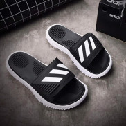 Dép Alphabounce quai ngang nam 3 sọc màu đen trắng chất xịn 1-1, đế dày nhẹ Tặng hộp