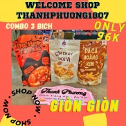 Bánh tráng ABI combo 3 bịch giòn giòn abi  1 da heo lắc sốt 1 cơm cháy siêu vị 1 da cá túi zip thực phẩm và đồ uống