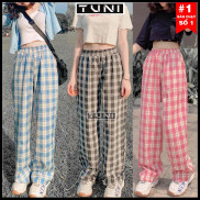 Quần Caro Nữ Lưng Cao Ống Rộng Phong Cách Ulzzang Nhiều Màu - Tuni Store