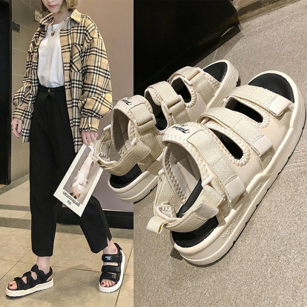 (ảnh thật) -Dép Quai hậu Sandal Quai hậu Dán Học Sinh 3 quai Đế Nhẹ + ảnh thật FREESHIP