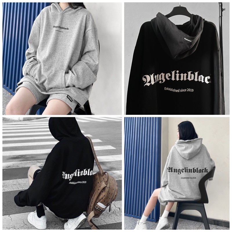 ÁO HOODIE ANGEL ( ĐEN & XÁM )