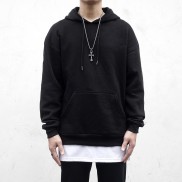 Áo hoodie đen trơn