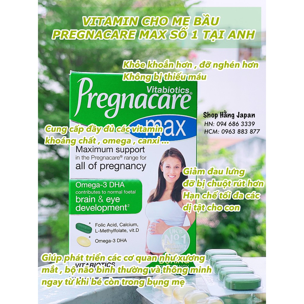 Viên uống vitamin bầu Pregnacare Max hộp 48 viên