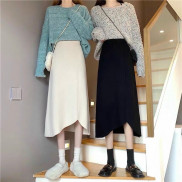 Chân váy dài ullzang , chân váy midi dáng A ,gấu cách điệu