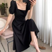 Đầm Nữ Tay Bồng Vintage - Váy Nữ Dáng Xòe Cổ Vuông Đáng Yêu kèm video ảnh thật