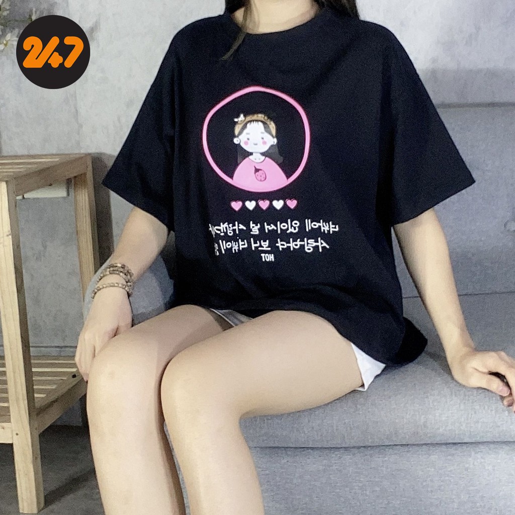 Áo phông ulzzang form rộng in hình