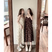 Váy hai dây hoa nhí - Đầm bông hai dây nữ dáng suông họa tiết hoa nhí vintage 2 màu