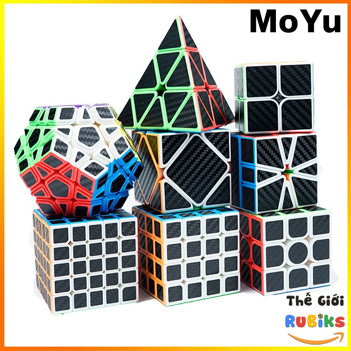 Bộ Sưu Tập Khối Rubik Carbon MoYu Meilong 2x2 3x3 4x4 5x5 Tam Giác 12 Mặt Skewb Square-1 SQ-1 Megaminx Pyranminx Cube