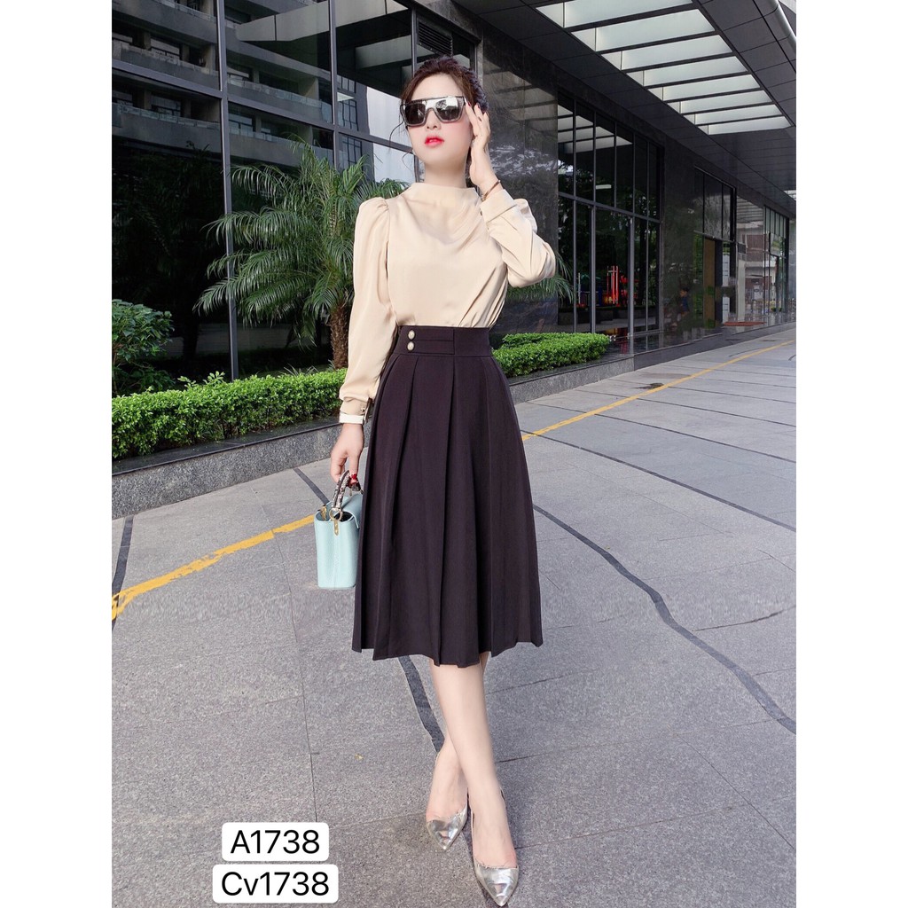 Set áo be chân váy xòe S1738  - DOLCE VIVA COLLECTION