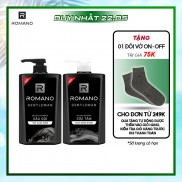 Combo Dầu gội và Sữa tắm Romano 650g/chai Gentleman