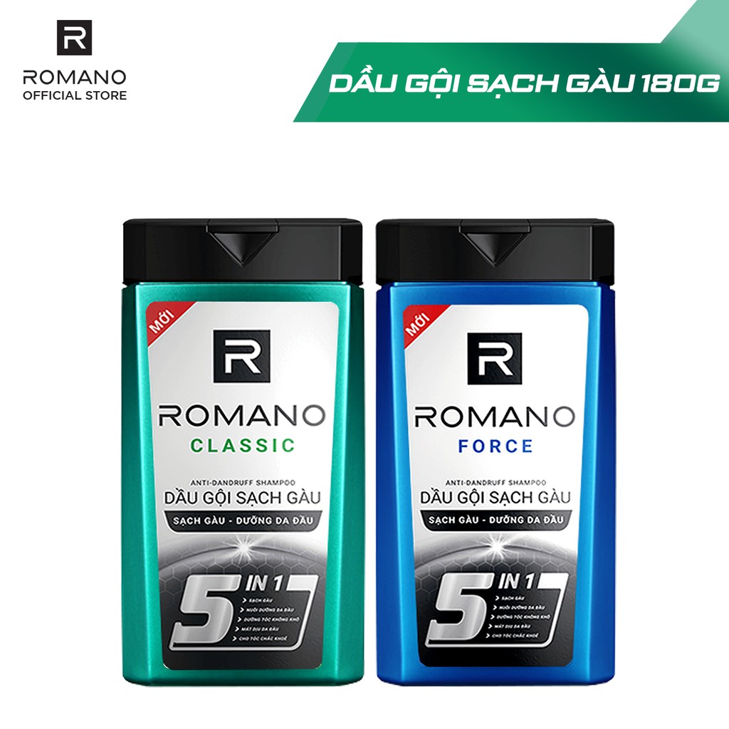 Dầu gội sạch gàu Romano hương nước hoa 180g