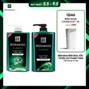 Combo Dầu gội và Sữa tắm sạch khuẩn Romano Classic 650g/chai