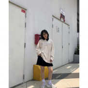 Ảo nỉ tay dài BLVCK Logo - Màu kem