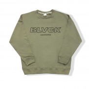 Áo nỉ tay dài BLVCK Logo - Màu xanh rêu