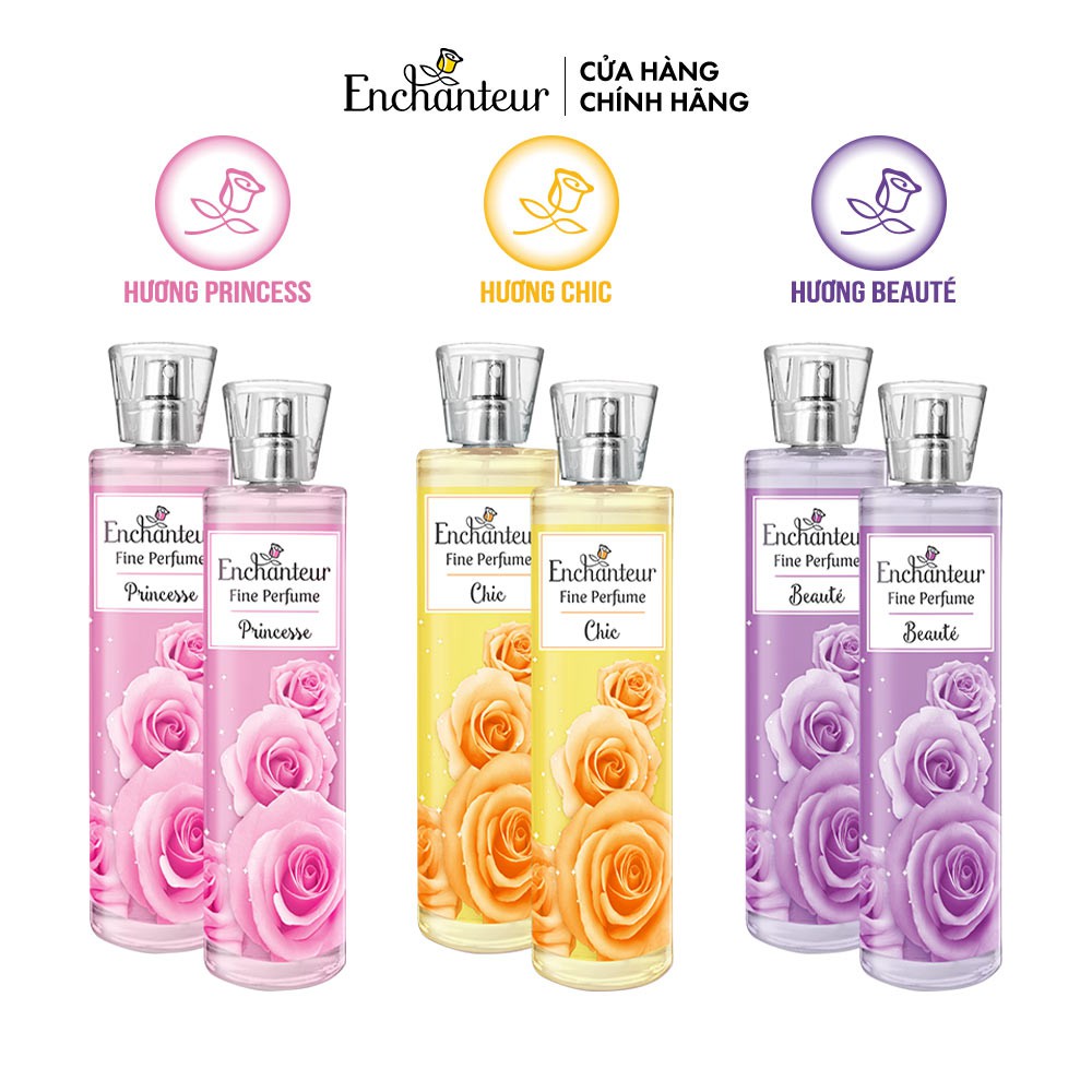 Combo 2 Nước hoa toàn thân cao cấp Enchanteur hương Princesse/ Chic/ Beauté 100ml/ Chai