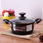 Nồi chiên,rán,sào,nồi nấu canh trống dính hàng Nhật SARA cao cấp 3 cỡ đun các loại bếp từ 20cm 22cm 24cm