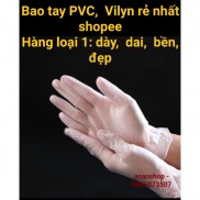  100 Bao tay/ găng tay cao cấp Vinyl, PVC loại 1 (không bột)