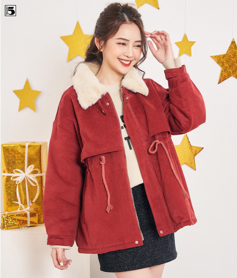 Áo khoác kaki nhung lót lông Twentyfive 3553