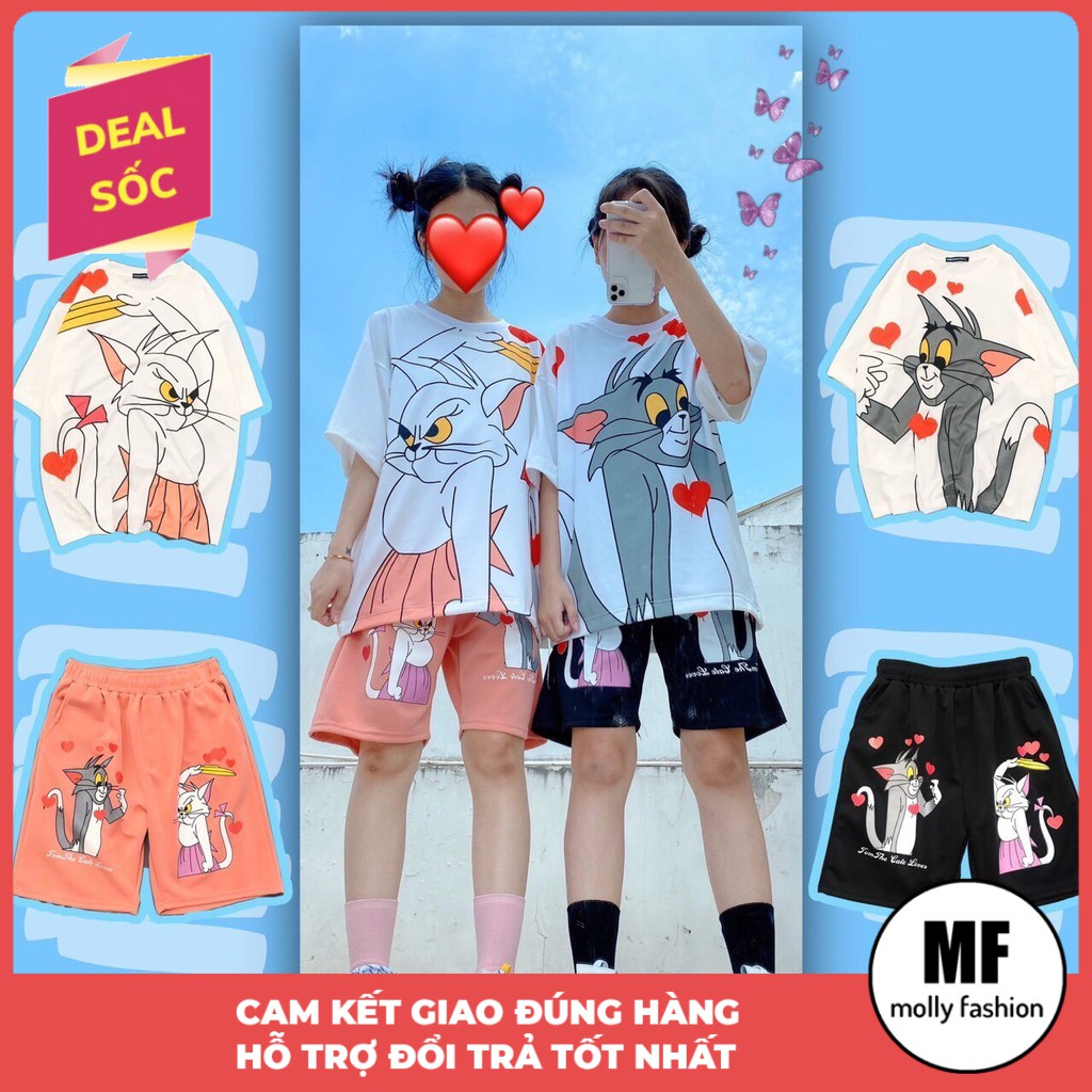Đồ bộ hoạt hình form rộng Unisex TOM MIMI Freesize dành cho nam nữ Molly Fashion