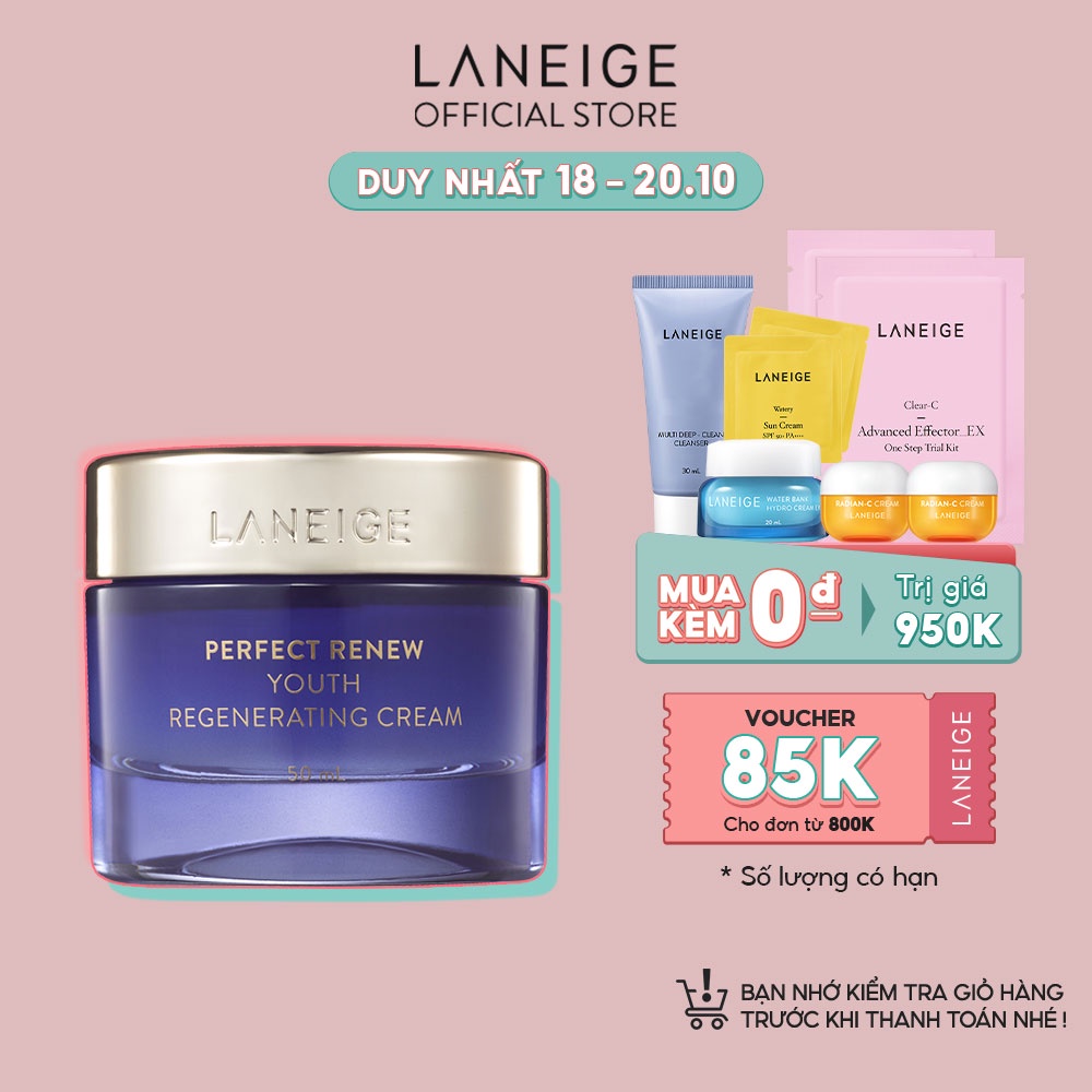 Kem dưỡng giúp ngăn chặn các dấu hiệu lão hóa sớm LANEIGE Perfect Renew Youth Regenerating Cream 50ml