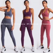 Set bộ đồ tập thểthao nữ dệt gen bụng nâng mông đồ tập gym tập yoga nữ giá rẻ